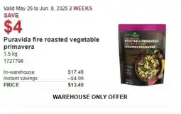 Costco Puravida fire roasted vegetable primavera offer