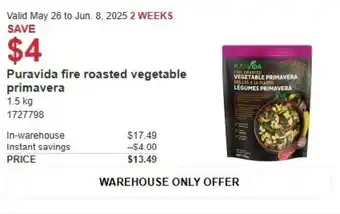 Costco Puravida fire roasted vegetable primavera offer