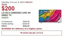 Costco LG QNED80A UHD 4K QNED TV offer