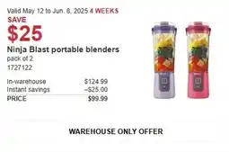 Costco Ninja Blast portable blenders offer