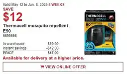 Costco Thermacell mosquito repellent E90 offer