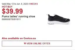 Costco Puma ladies' running shoe offer