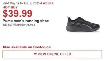 Costco Puma men's running shoe offer