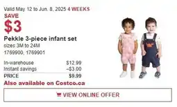Costco Pekkle infant set offer