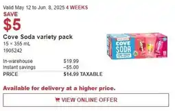 Costco Cove soda variety pack offer