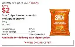 Costco Sun Chips harvest cheddar multigrain snacks offer