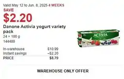 Costco Danone activia yogurt variety pack offer