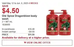 Costco Old Spice Dragonblast body wash offer