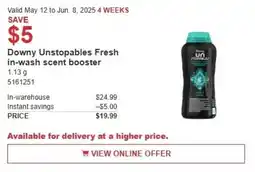 Costco Downy unstopables fresh in-wash scent booster offer