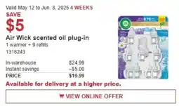 Costco Air wick scented oil plug-in offer
