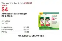 Costco Jamieson extra strength D3 2,500 IU offer