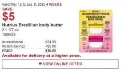 Costco Nutrius brazillian body butter offer