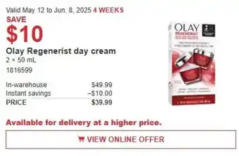 Costco Olay regenerist day cream offer
