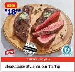 Steakhouse style sirloin tri tip