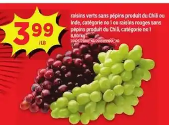 Maxi raisins verts ou rouges sans pépins offer