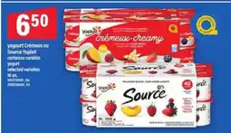 Maxi Yoplait Crèmeux ou Source Yoplait yogurt offer