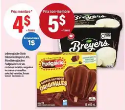 Maxi crème glacée Style Crèmerie Breyers 1,41 L, friandises glacées Fudgsicle 4-12 un offer