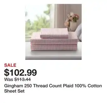 Wayfair Gingham 250 Thread Count Plaid 100% Cotton Sheet Set offer