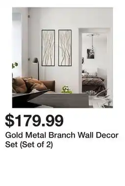 Wayfair Gold Metal Branch Wall Decor Set (Set of 2) offer