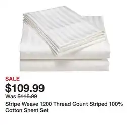 Wayfair Stripe Weave 1200 Thread Count Striped 100% Cotton Sheet Set offer