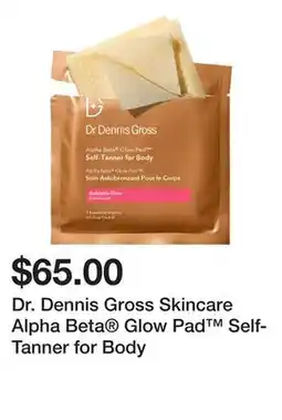 Sephora Dr. Dennis Gross Skincare Alpha Beta Glow Pad Self-Tanner for Body offer