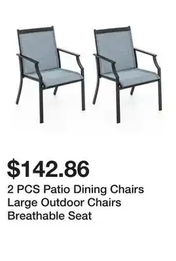 Bed Bath & Beyond 2 PCS Patio Dining Chairs Large Outdoor Chairs Breathable Seat offer