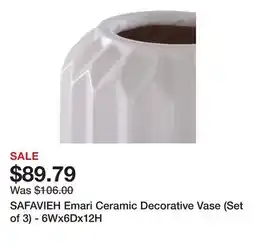 Bed Bath & Beyond SAFAVIEH Emari Ceramic Decorative Vase (Set of 3) - 6Wx6Dx12H offer