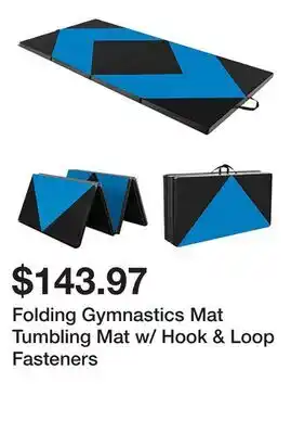 Bed Bath & Beyond Folding Gymnastics Mat Tumbling Mat w/ Hook & Loop Fasteners offer