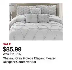 Bed Bath & Beyond Chateau Grey 7-piece Elegant Pleated Designer Comforter Set offer