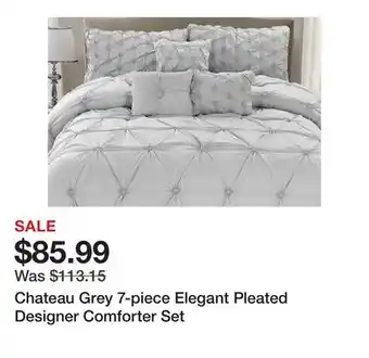 Bed Bath & Beyond Chateau Grey 7-piece Elegant Pleated Designer Comforter Set offer
