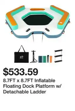 Bed Bath & Beyond 8.7FT x 8.7FT Inflatable Floating Dock Platform w/Detachable Ladder offer