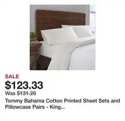 Bed Bath & Beyond Tommy Bahama Cotton Printed Sheet Sets and Pillowcase Pairs - King - Pineapple Pinstripe offer