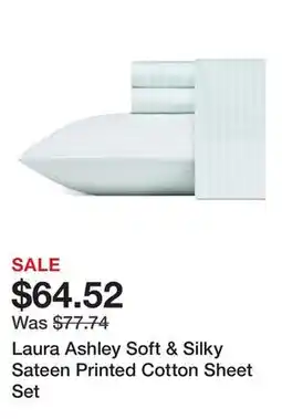 Bed Bath & Beyond Laura Ashley Soft & Silky Sateen Printed Cotton Sheet Set offer