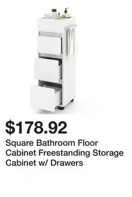 Bed Bath & Beyond Square Bathroom Floor Cabinet Freestanding Storage Cabinet w/ Drawers offer