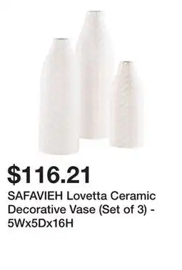 Bed Bath & Beyond SAFAVIEH Lovetta Ceramic Decorative Vase (Set of 3) - 5Wx5Dx16H offer