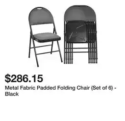 Bed Bath & Beyond Metal Fabric Padded Folding Chair (Set of 6) - Black offer
