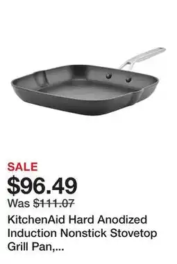 Bed Bath & Beyond KitchenAid Hard Anodized Induction Nonstick Stovetop Grill Pan, 11.25-Inch, Matte Black - 11.25 offer