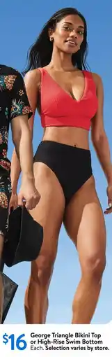 Walmart George triangle bikini top or high-rise swim bottom offer