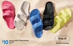 Walmart George Adults' Double Buckle Sandals offer