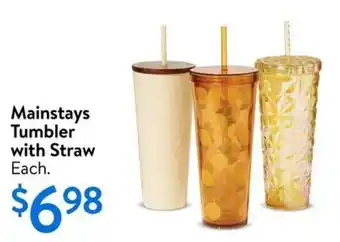 Walmart Mainstays Tumbler with Straw offer