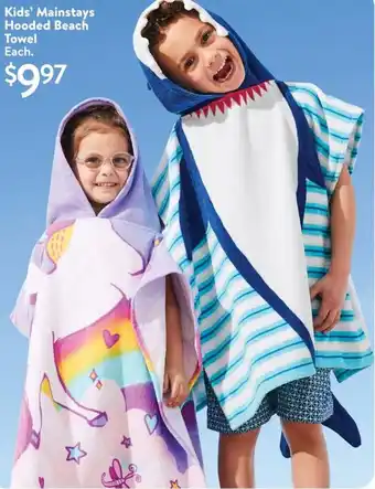 Walmart Kids' Mainstays Hooded Beach Towel offer