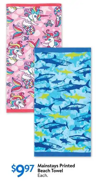 Walmart Mainstays Printed Beach Towel offer
