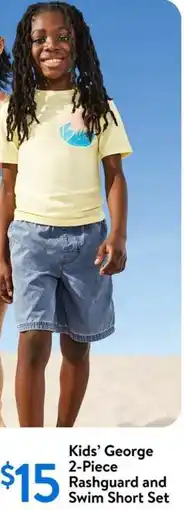 Walmart Kids' George 2-Piece Rashguard and Swim Short Set offer