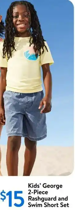 Walmart Kids' George 2-Piece Rashguard and Swim Short Set offer