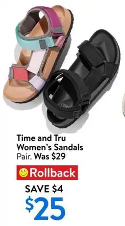 Walmart Time and Tru Women's Sandals offer