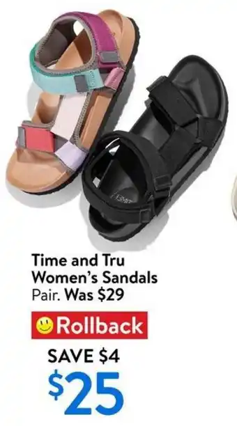 Walmart Time and Tru Women's Sandals offer