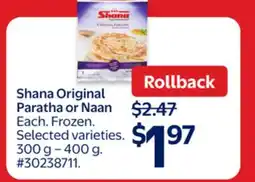 Walmart Shana Original Paratha or Naan offer