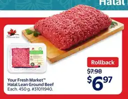 Walmart Your Fresh Market Halal Lean Ground Beef offer