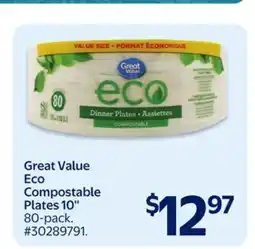 Walmart Great Value Eco Compostable Plates 10 offer