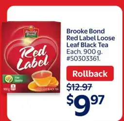 Walmart Brooke Bond Red Label Loose Leaf Black Tea offer